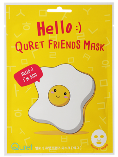 HELLO:) QURET FRIENDS MASK　<たまご>　5枚セット